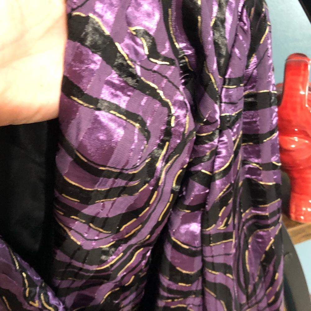 Alex Evenings Purple and Black Metallic Wrap Blouse - Picture 2 of 9